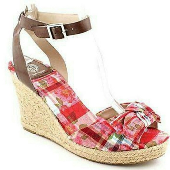 Marc Fisher Shoes - Marc Fisher | red plaid wedge sandals espadrilles